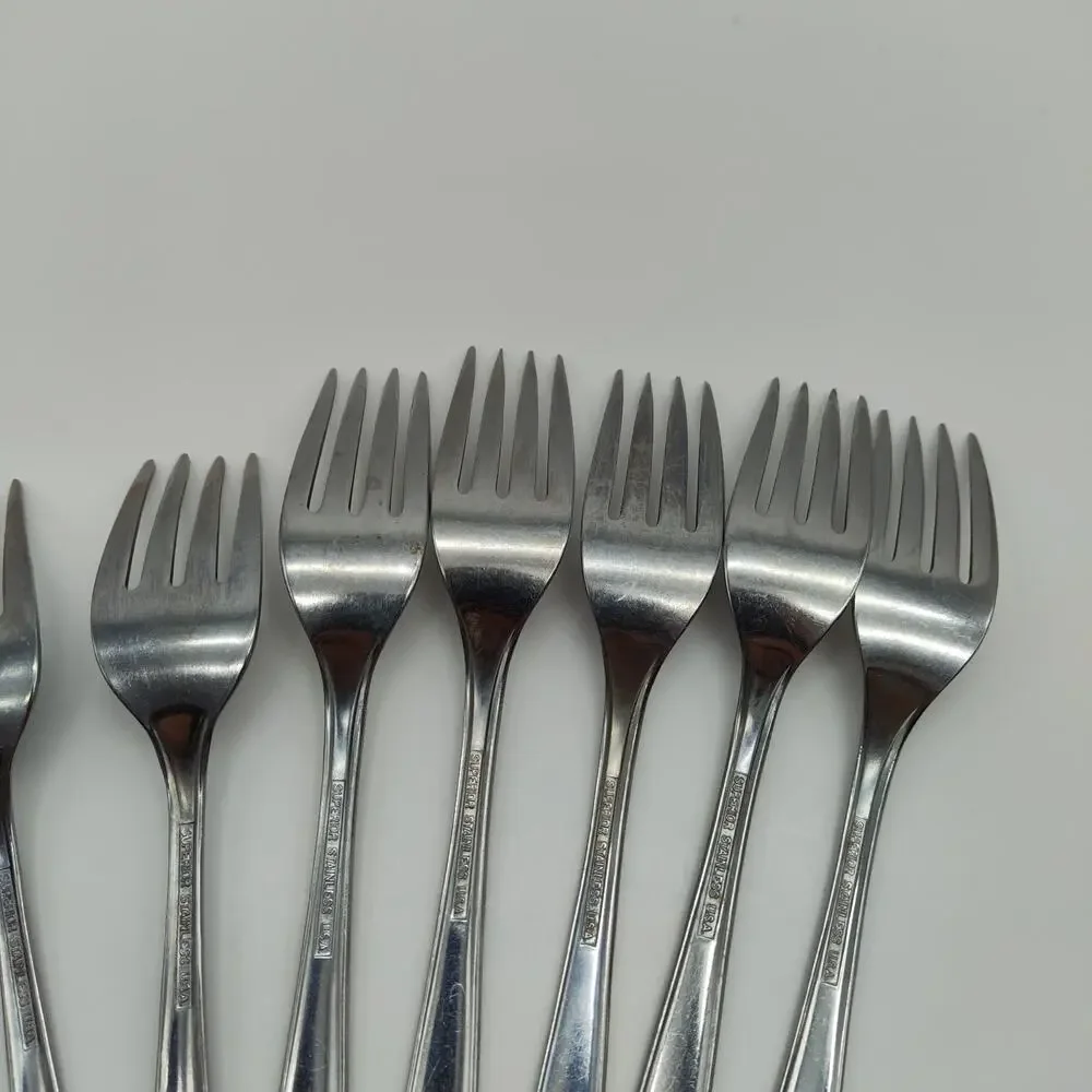 10X Set Superior INS668 Stainless Flatware Mod Mcm DINNER SALAD Forks Spoon
